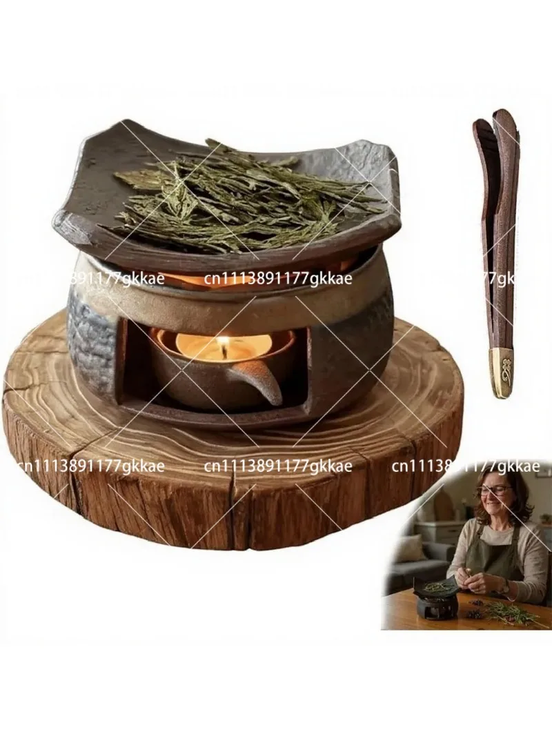 Handmade Ceramic Aromatherapy Oil Burner with Tealight Holder for Home Fragrance, Meditation, Relaxation Decor