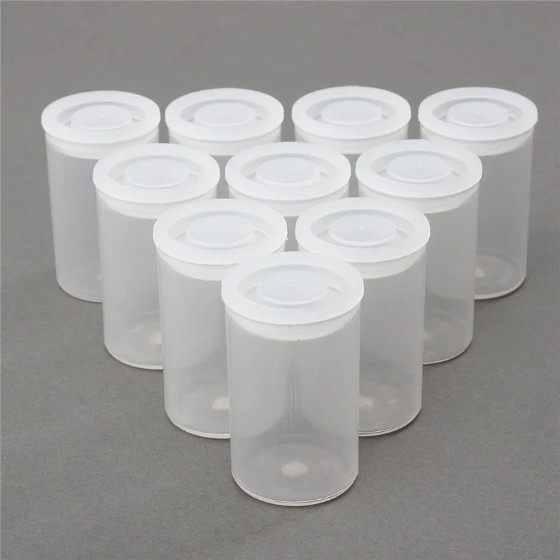 10pcs Plastic Film Canister Holder 35mm Empty Camera Reel Containers Storage Case for Small Accessories Keys Coins Art Beads