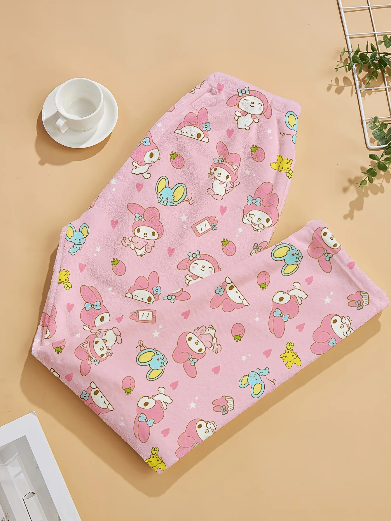 Women's plus-size pajama pants with cute cartoon patterns, comfortable and perfect for wearing out - view 5