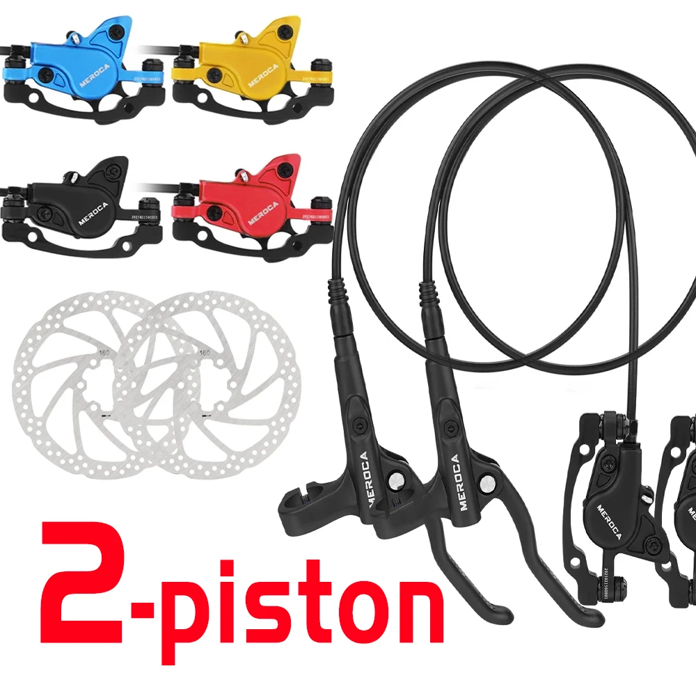 

2-piston Hydraulic Brake Mtb Hydraulic Brakes Double Piston Brake Bicycle Hydraulic Brake Set Kit Left Right Rear Mountain Bike