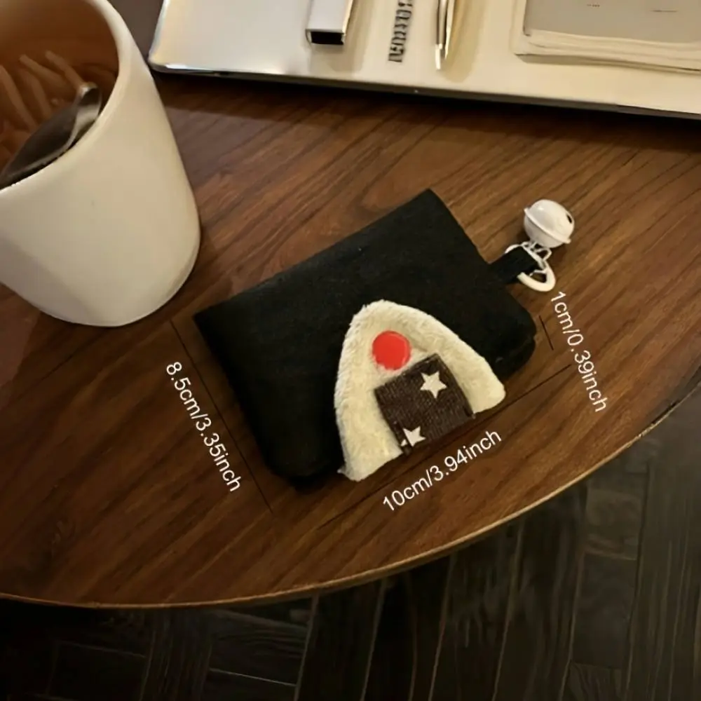 Cute Rice Ball Card Holder Coin Purse Money Card Integrated Canvas Portable Small Bag Storage Bag ID Bag Change Pouch Wallet