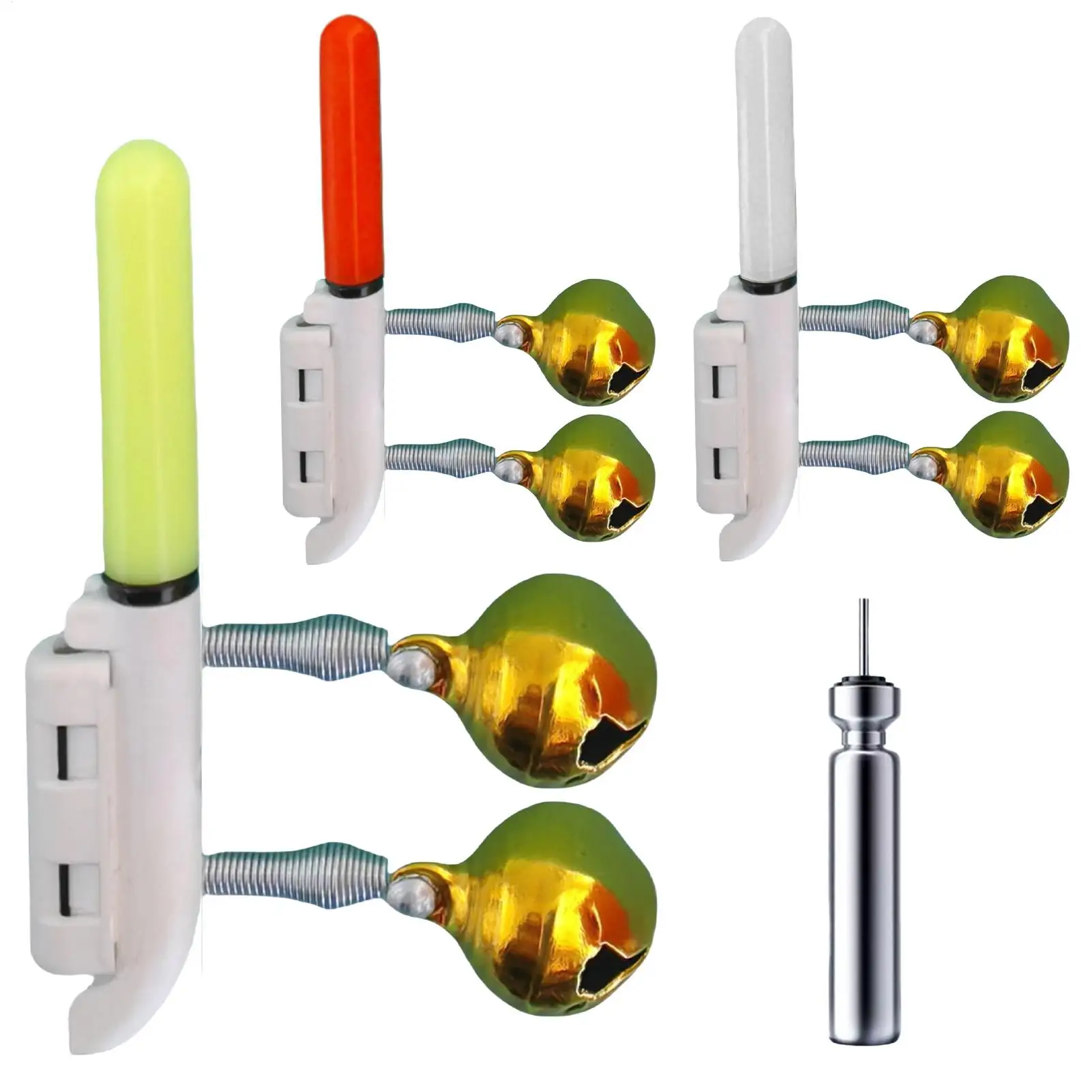 Fishing Rod Light Clip Fishing Light Stick Rod Bell USB Charge Luminous Tackle Night Bright Lamp Fish Bell Alarm Indicator Rings
