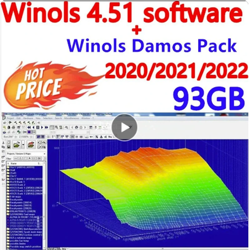 Newest Winols 4.51 Software+ 93GB WINOLS DAMOS Big Archive Damos Mappacks NEW 2022 2021 2020 Chip Tuning Maps Files free install