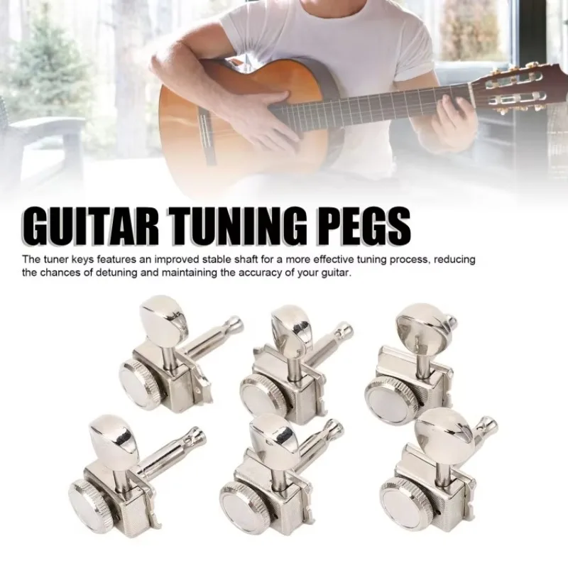 

Hooqu 6PCS Guitar Locking Tuners Tuning Pegs Vintage Electric Guitar Machine Heads Tuning Keys Set For Left Handed Acoustic Guit