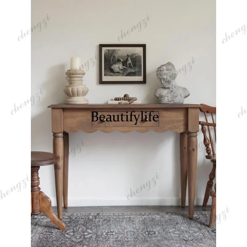MM182 French retro dresser wavy makeup table antique bedroom table can be customized