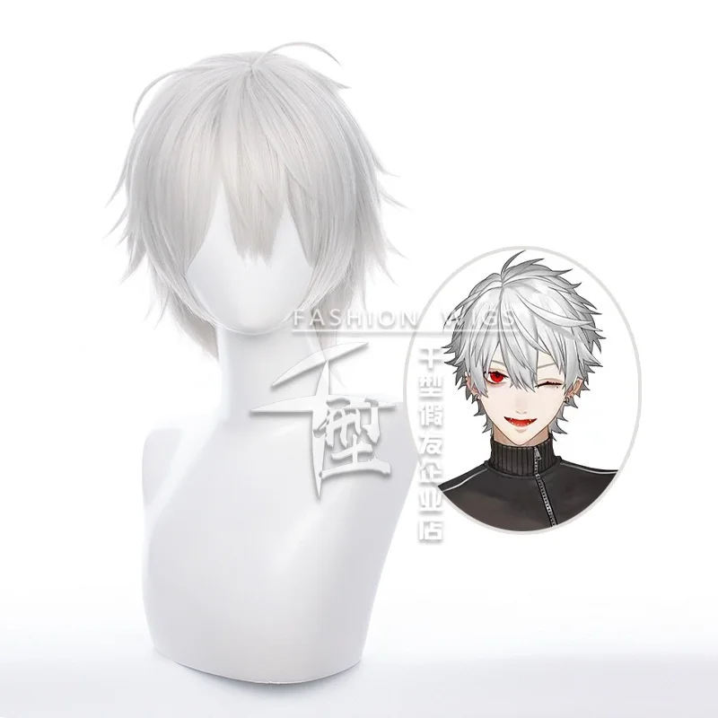 Anime vTuber Gamers Cosplay Wig Silver Gray Halloween Gamers Wigs High-temperature Synthetic Halloween Party Wigs