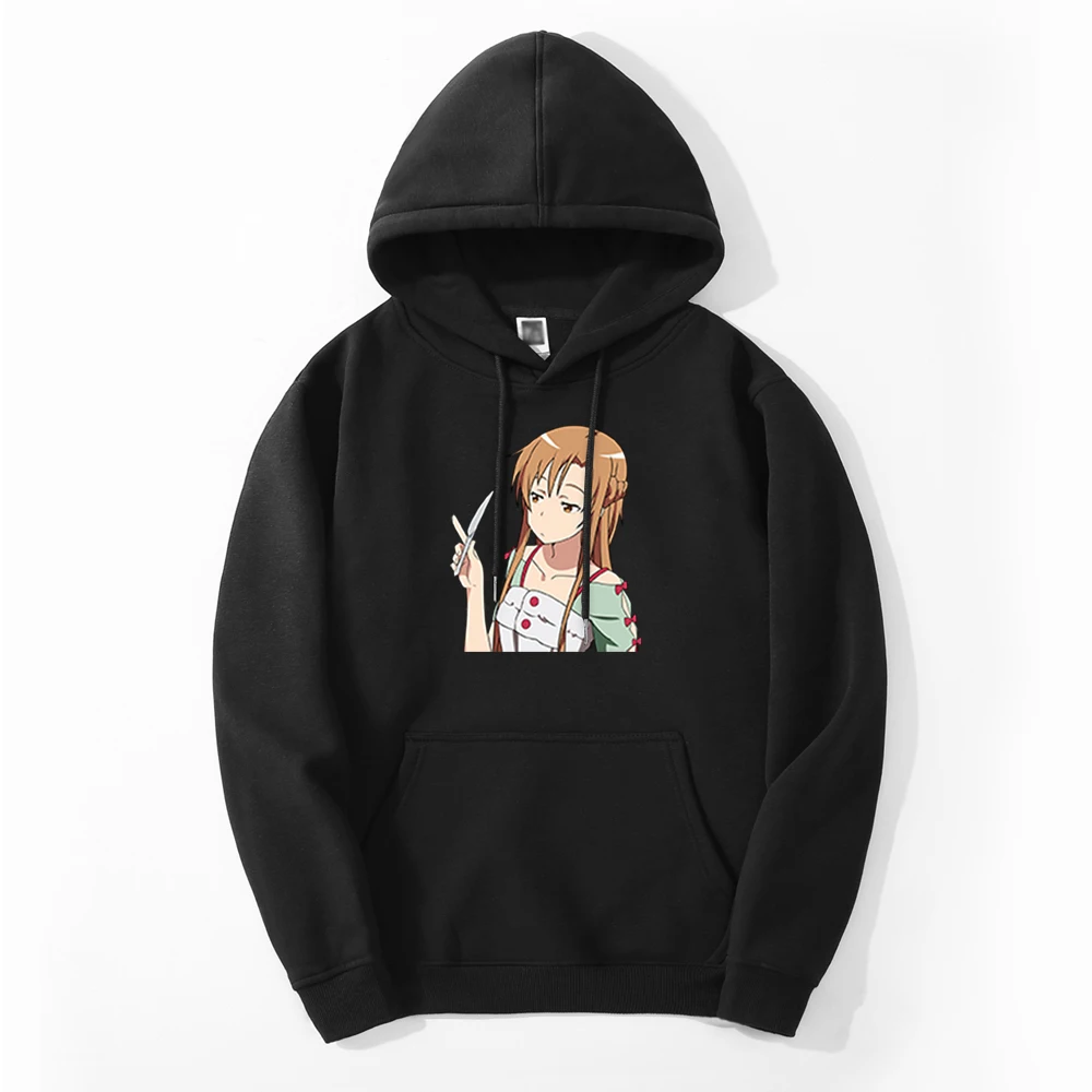 

Yuuki Asuna Anime Kawaii Girl 2024 Winter Male Casual Loose Hoodie Sweatshirt Oversized Fitness Sportswear Hip Hop Hoody