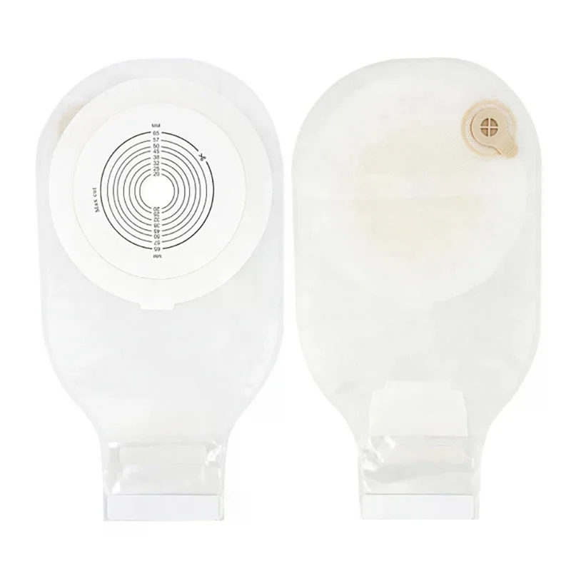 1Pcs Exhaustable Colostomy Bags 65mm Hole Drainable Ostomy Bags Stoma Care Pouch With Clips Closure Colostomy Bag