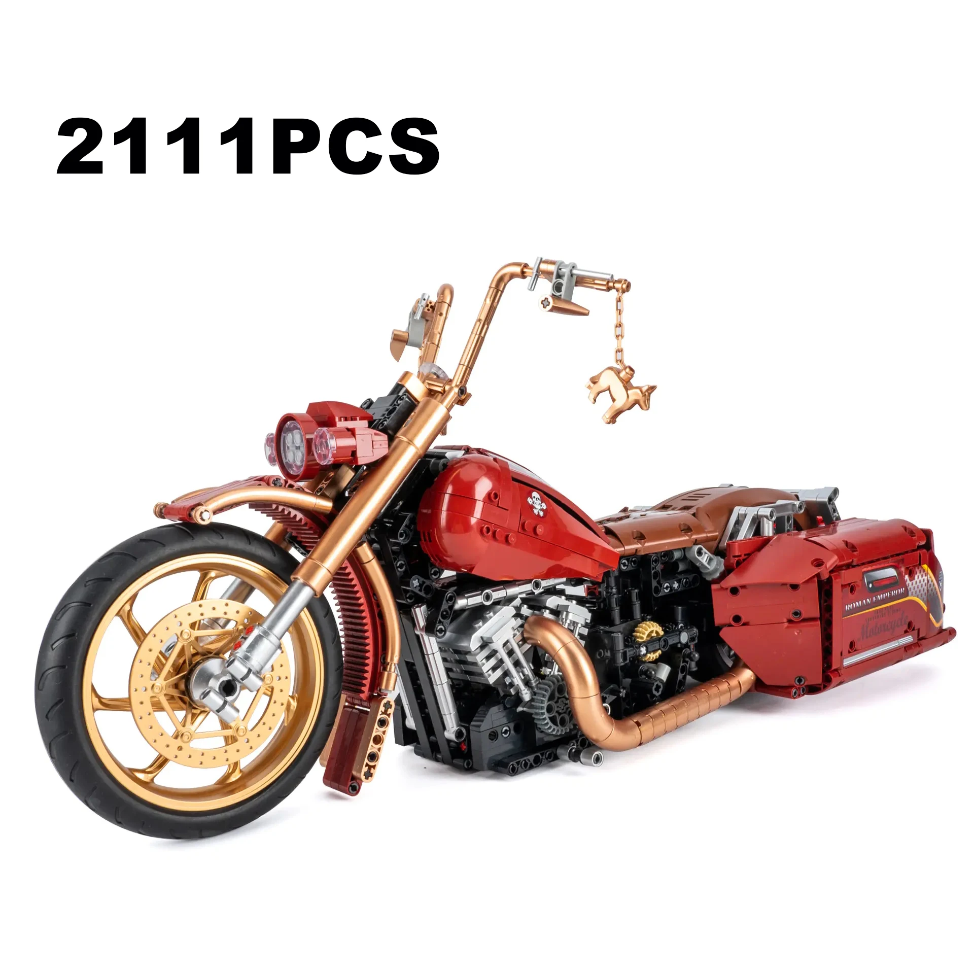 Technical 1:5 Retro Harleyed Racing Motorcycle Building Blocks Model MOC Speed Vintage Motorbike Bricks Toys Gift For Adult Kids