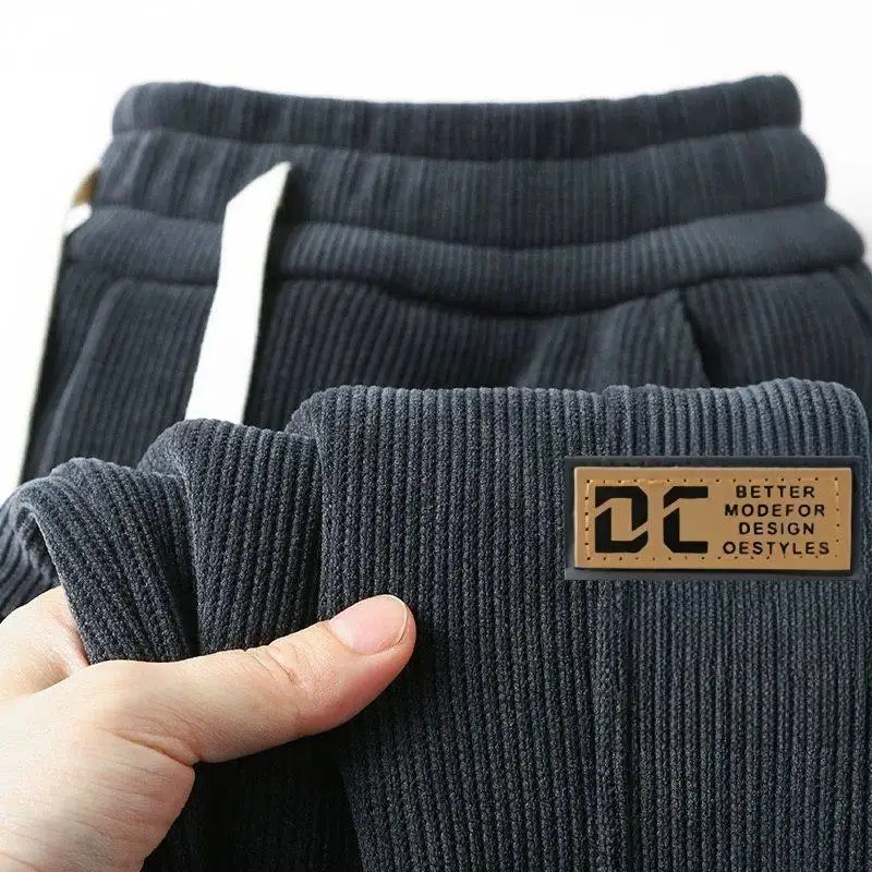 

Men's Fce Lined Thiened Warm Large Size Casual Pants Long Pants Pure Color Versatile Corduroy Pants Autumn Winter Faion