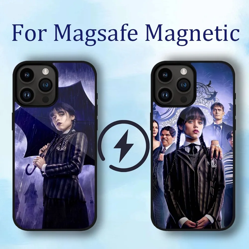 Wednesday Addams Family TV Phone Case For iPhone 11 12 13 14 15 Max Plus Phone Magnetic for Macsafe Cases Cover