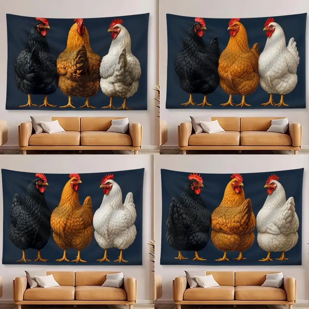 Interesting Hen Model Tapestry Aesthetic Wall Tapestry Microfiber Fabric Backdrop Boho Decor for Bedroom Living Room Dorm