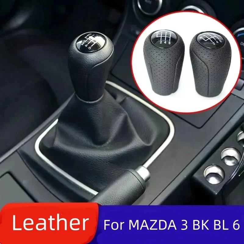 عالية الجودة 5 6 سرعة سيارة الجلود والعتاد التحول المقبض لمازدا 3 BK BL 5 CR CW 6 II GH CX-7 ER MX-5 NC III 23 MT #2