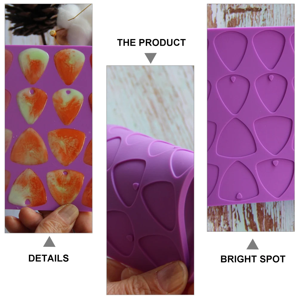 

Guitar Picks Resin Mold Silicone Triangle Shaped Electric Epoxy Casting Molds Reusable Washable Flexible Jewelry Accessories