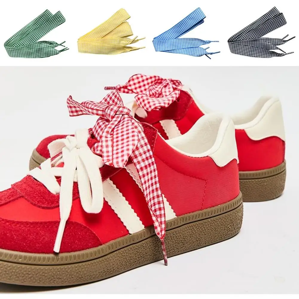 

Lattice Shoelaces Trendy Casual Canvas Check Print Shoe Laces DE Traning Shoes Casual Sports Leather Sneakers Shoes Lace