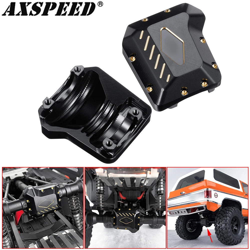 AXSPEED Brass Axle Housing Cover Differential Cover Counterweight for 1/10 TRX4 TRX6 RC Crawler Car Upgrades Parts