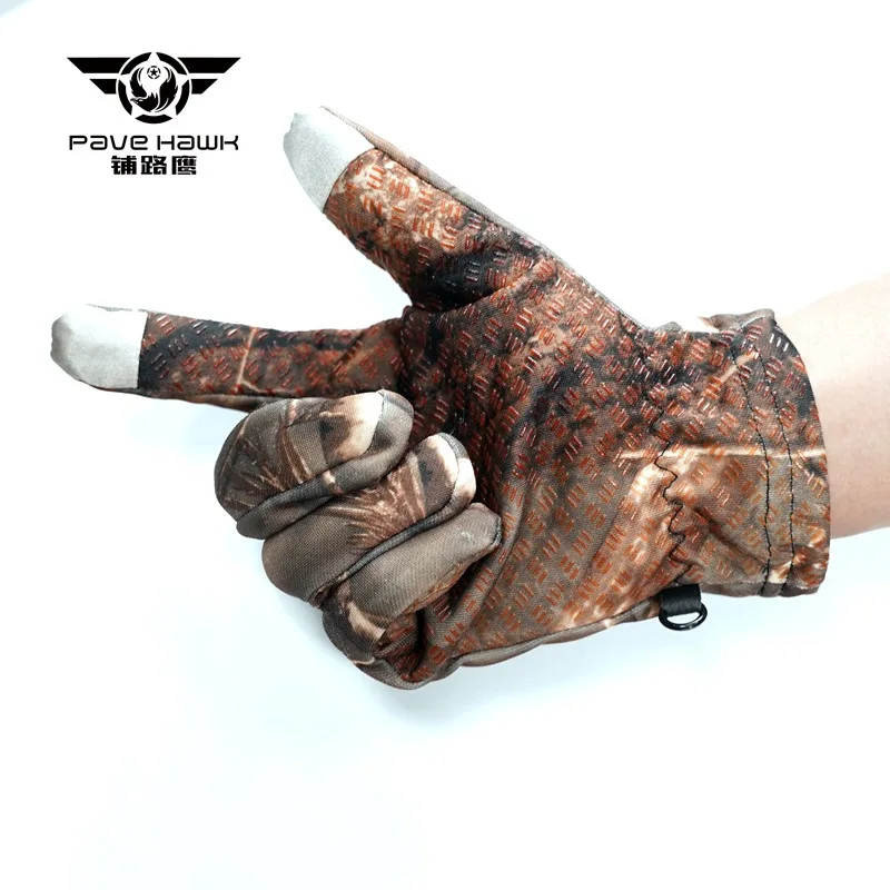 

actical Gloves Biomimetic Mittens Camouflage Hunting Mitts Riding Running Cycling Touch Screen Silicone Anti Slip Breathable