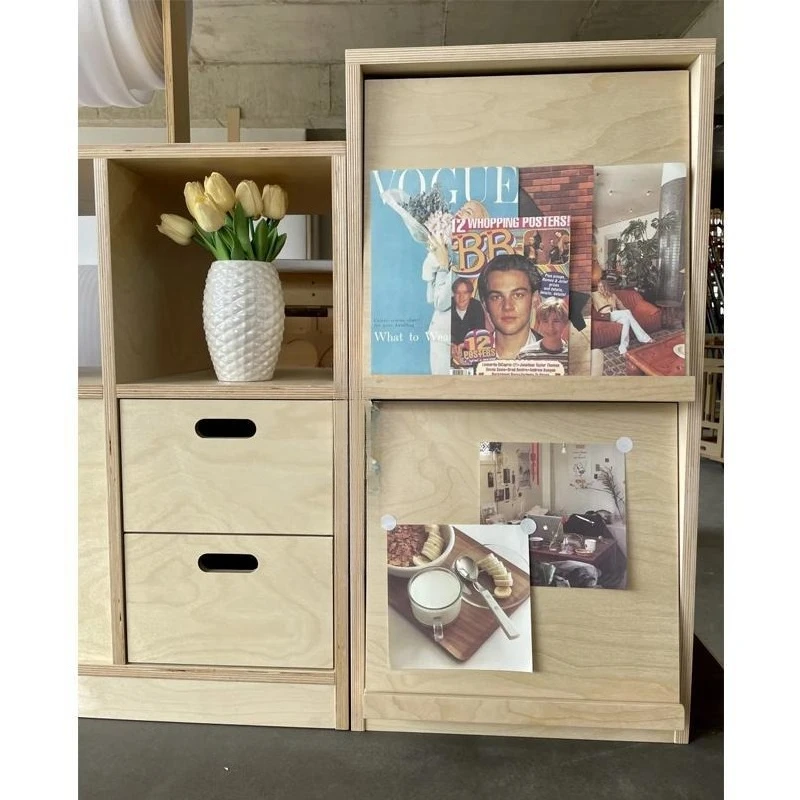 

Simple modern birch ocean board multi-layer cabinet, living room storage display cabinet