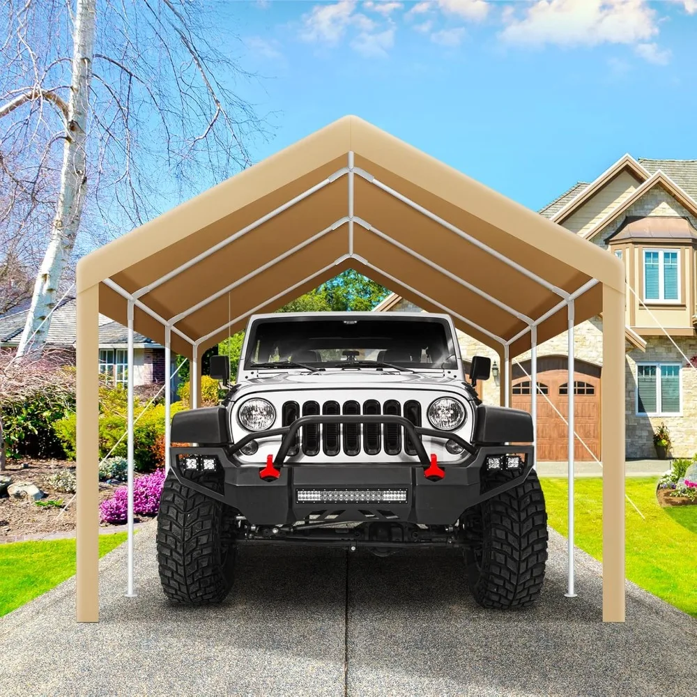 10x20 Heavy Duty Car Canopy Garage 2.0, Carport Car Tent Outdoor Shelter Upgrade Waterproof & UV Protected with Windproof