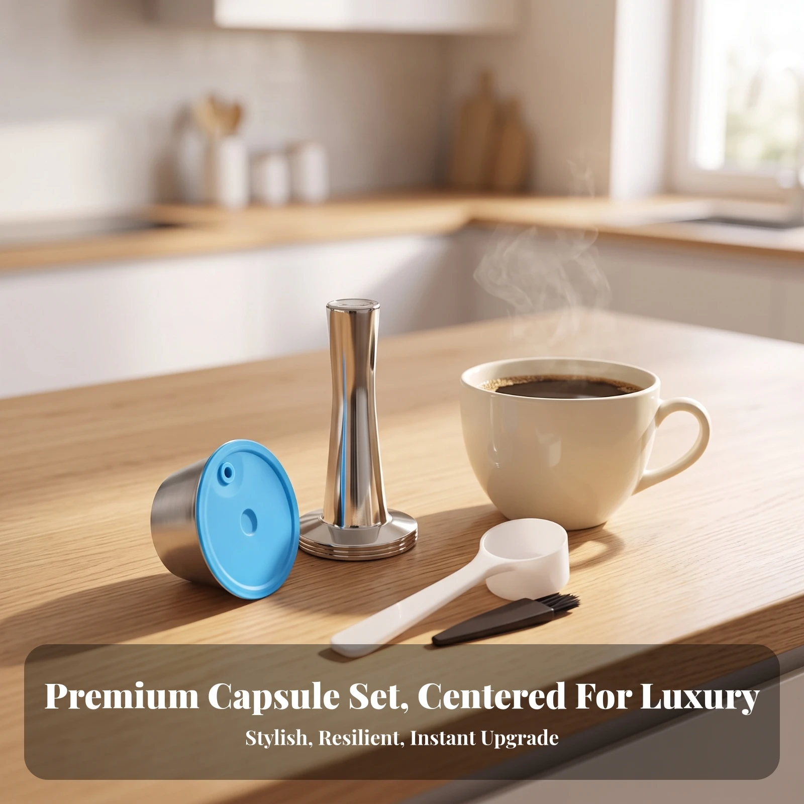Reusable Coffee Capsule Compatible Reusable Coffee Pod Food-Grade Eco-Friendly for Home Baristas, Kitchen, Office
