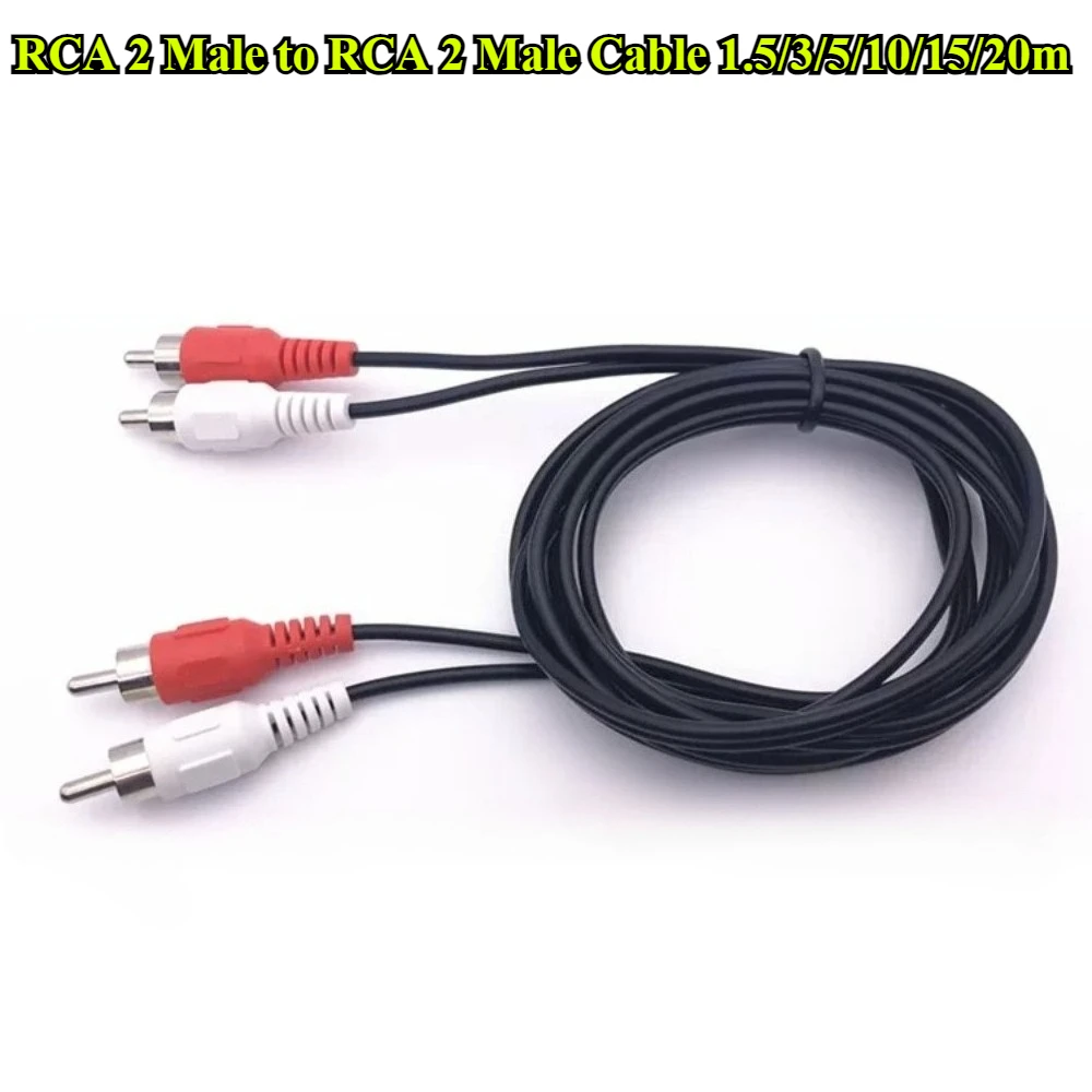 2RCA to 2RCA Audio Cable Dual Lotus Red White AV Line For MP3 DVD CDPlayer TV Radio Computer Amplifier Speaker Audio Connection