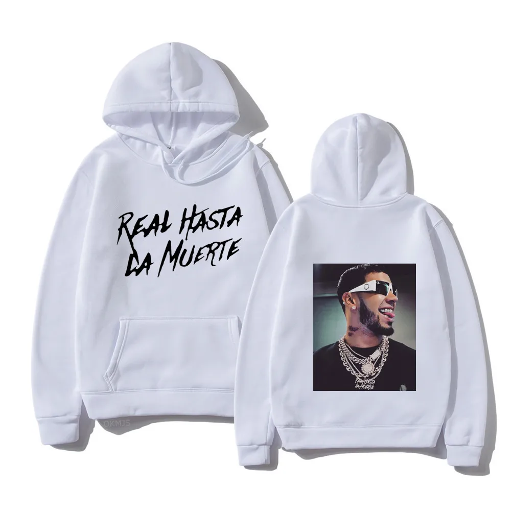 Men Women Clothing Anime Pullover Hoodie Anuel AA Printed Hoodies Sweatshirt Coat Real Hasta La Muerte Casual Tracksuit Costume