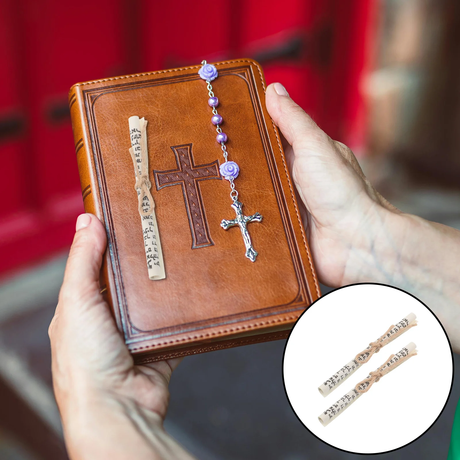 

12Pcs Jewish Scripture Scrolls for Doorpost Bible Blessings Home Decor Small Religious Ornament Front Door Spiritual Symbol