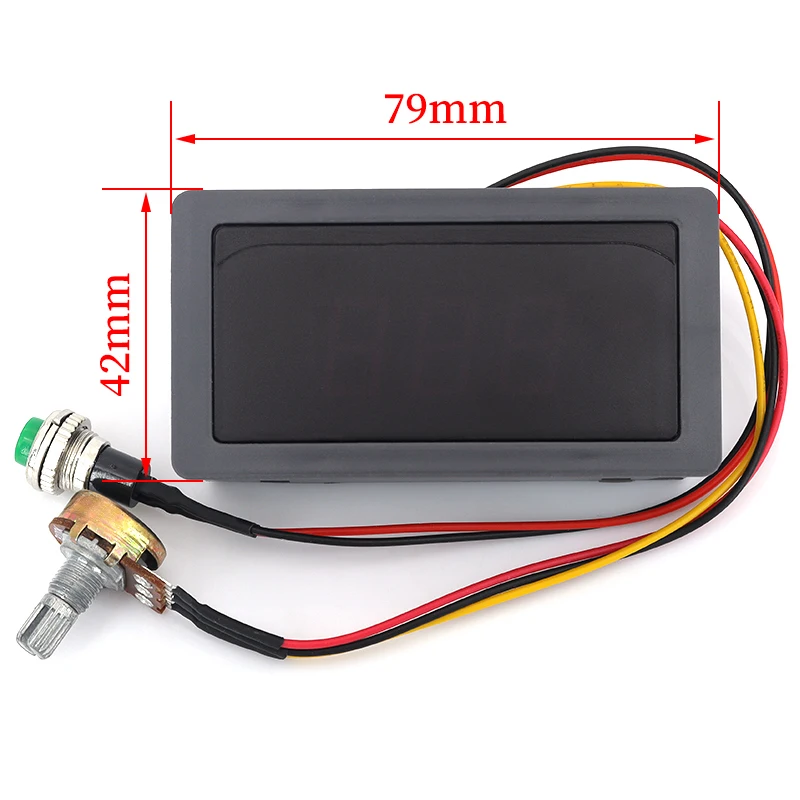 CCM5D Digital PWM DC Motor Speed Controller 6V 12V 24V Stepless Speed Regulator with Display & Case
