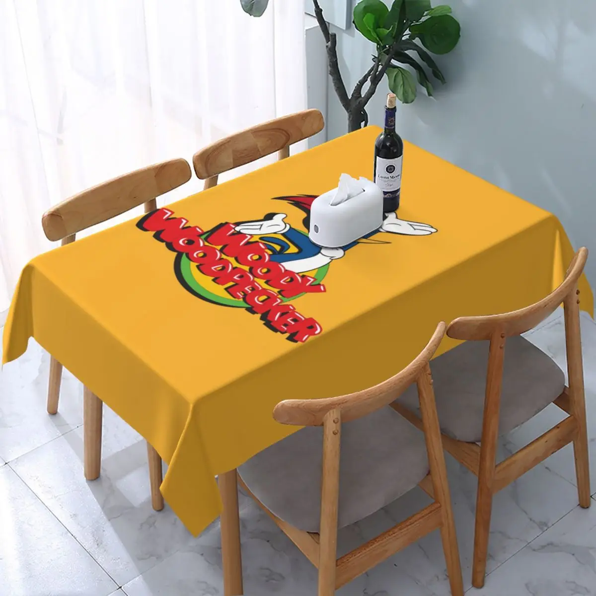 Custom Rectangular Disney Cartoon Woody Woodpecker Animation Tablecloth Fit 45