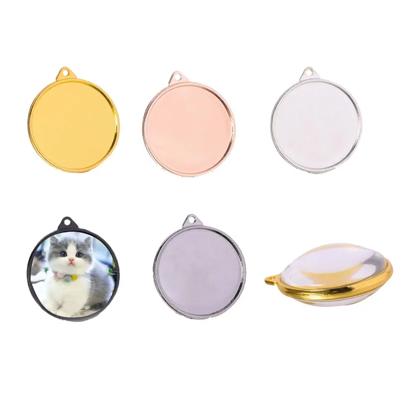 40PCS High Quality Double Sided Pendant Cabochon Base Tray 30mm Blank Bezels For DIY Necklaces Keychains Jewelry Accessories