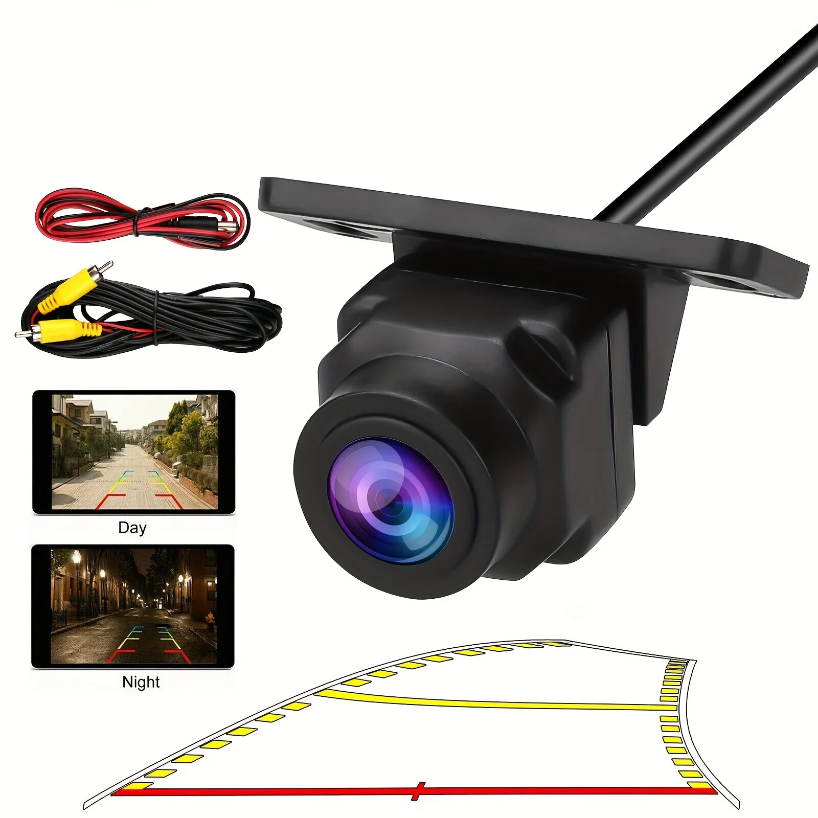 HD Night Vision Rear View Camera - Vehicle Backup Camera with Easy Installation