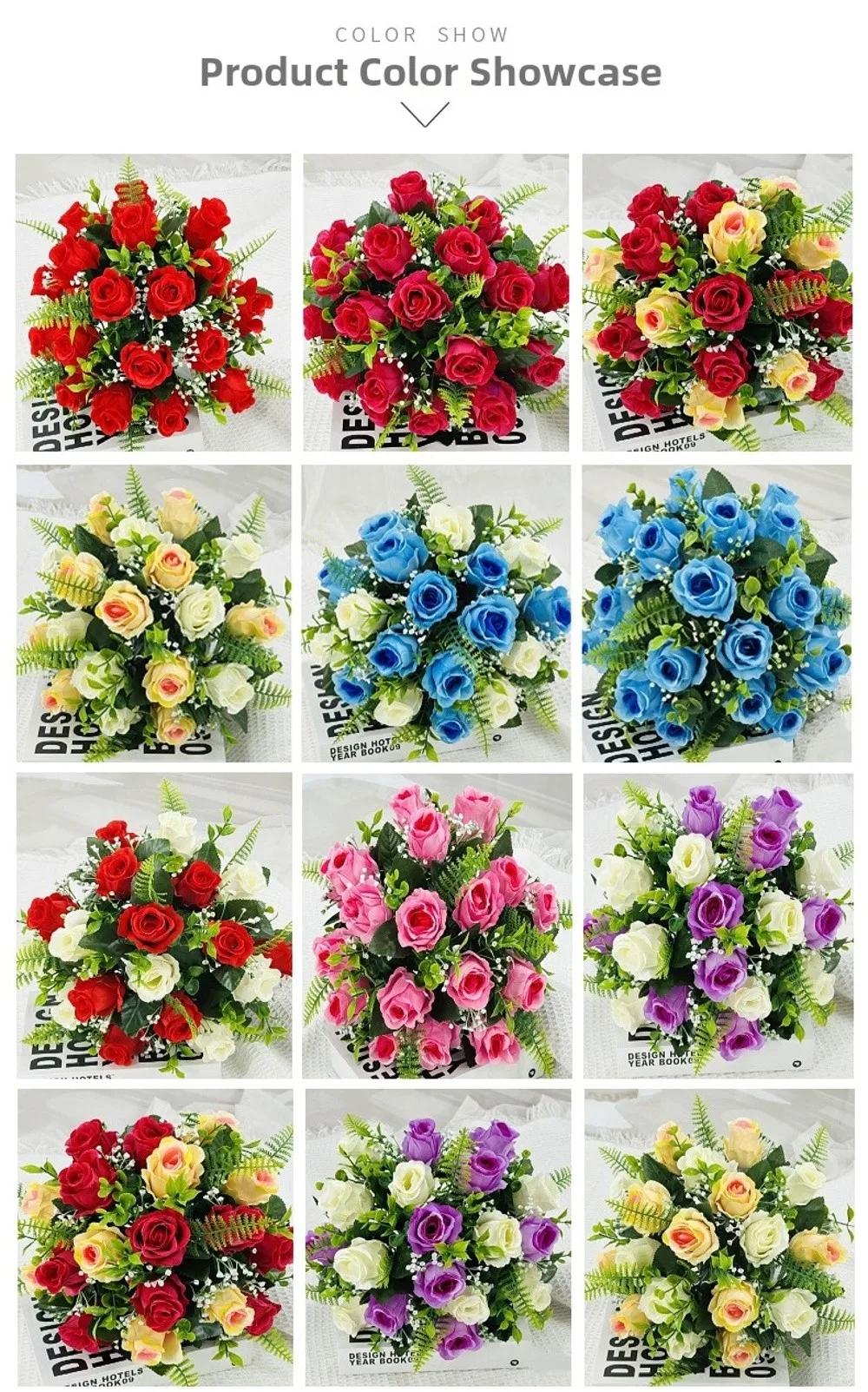 18 Köpfe Echte Glückliche Blumen in 8 Farben, Mini-Valentinstag-Blumen für Fotografie, Geschenk, Kristallgras-Bouquet – Detail 2