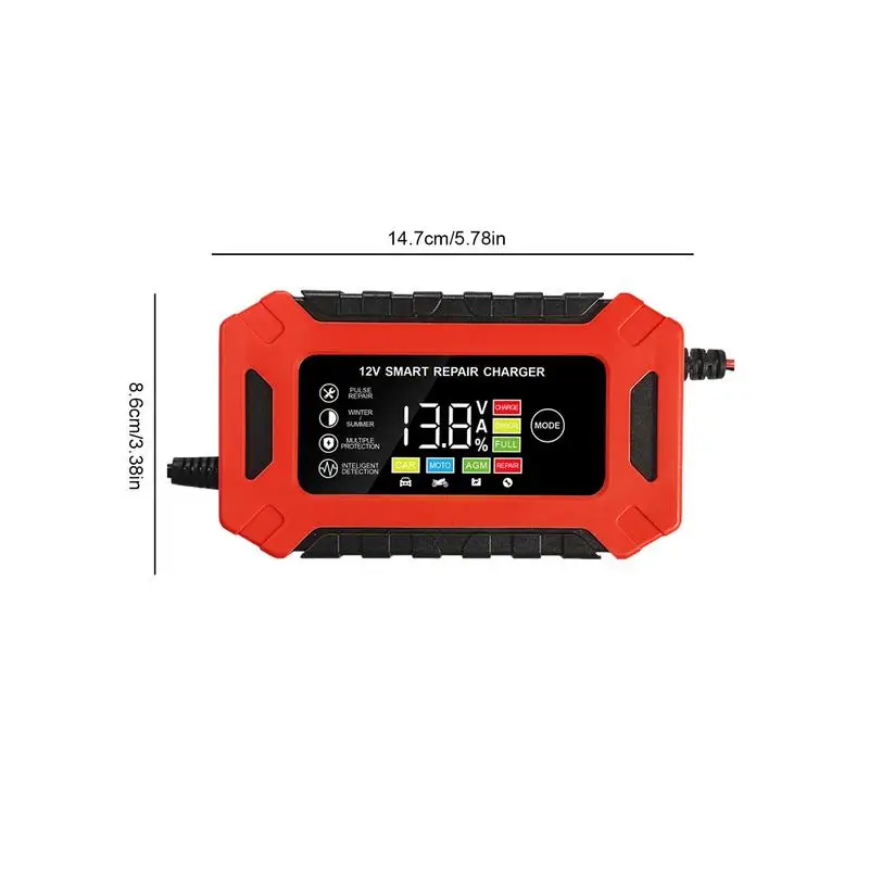 Caricabatterie al litio Caricatore di mantenimento completamente automatico da 6 A Caricabatterie per batterie agli ioni di litio con batteria a compensazione della temperatura