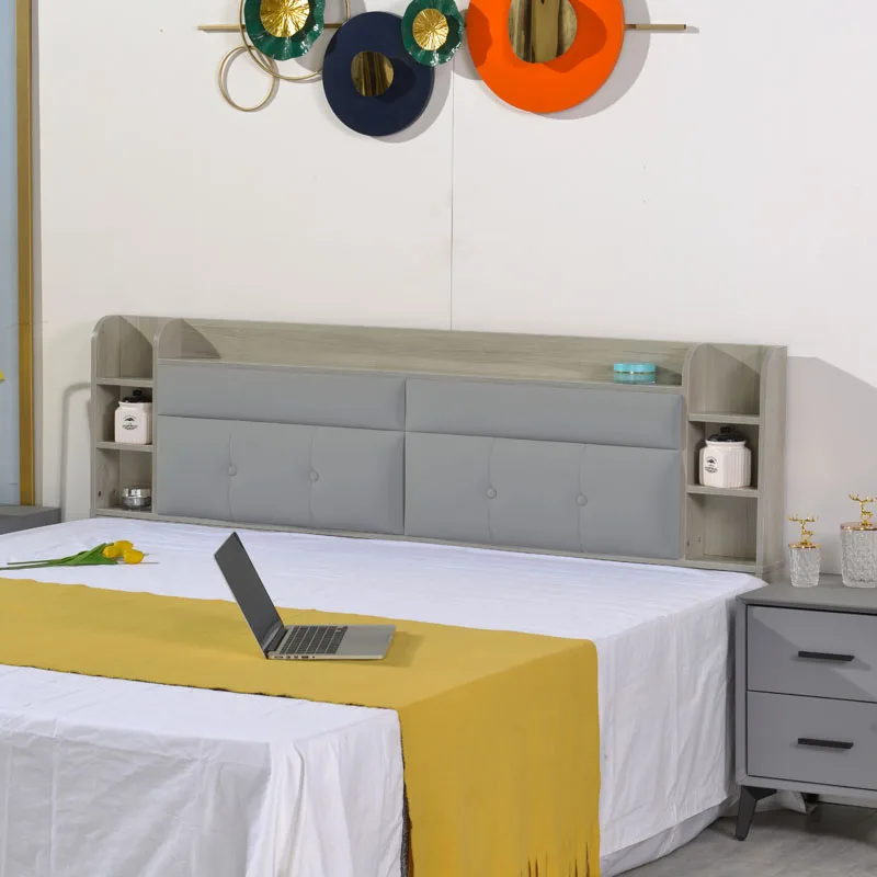 

Headboard Solid wood single double 1.8 meters Soft bag Simple multi-functional storage Bedside backrest board