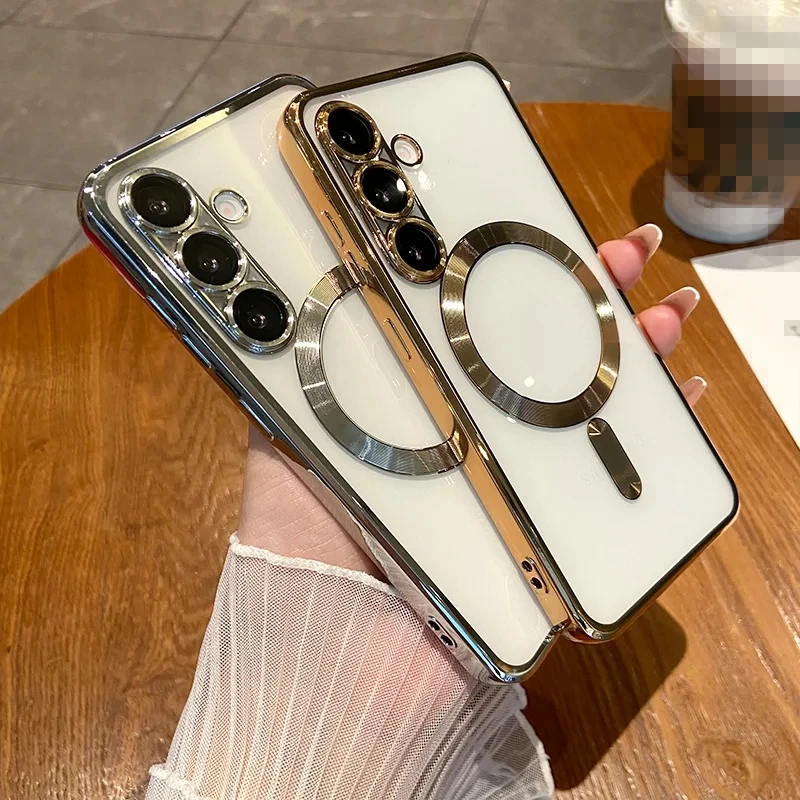 Luxury Plating Case for samsung galaxy A56 A566V A566B A566B/DS A566E A566E/DS A5660 Soft Case Full Cover With Lens Protector