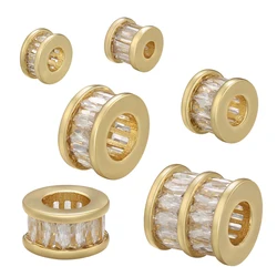 3Pcs/lot,2.5/4/4.5/8.5mm Classic Beads for Bracelets Cubic Zirconia Beads for Jewelry Making Cylindrical Beads Accessories:VZ327