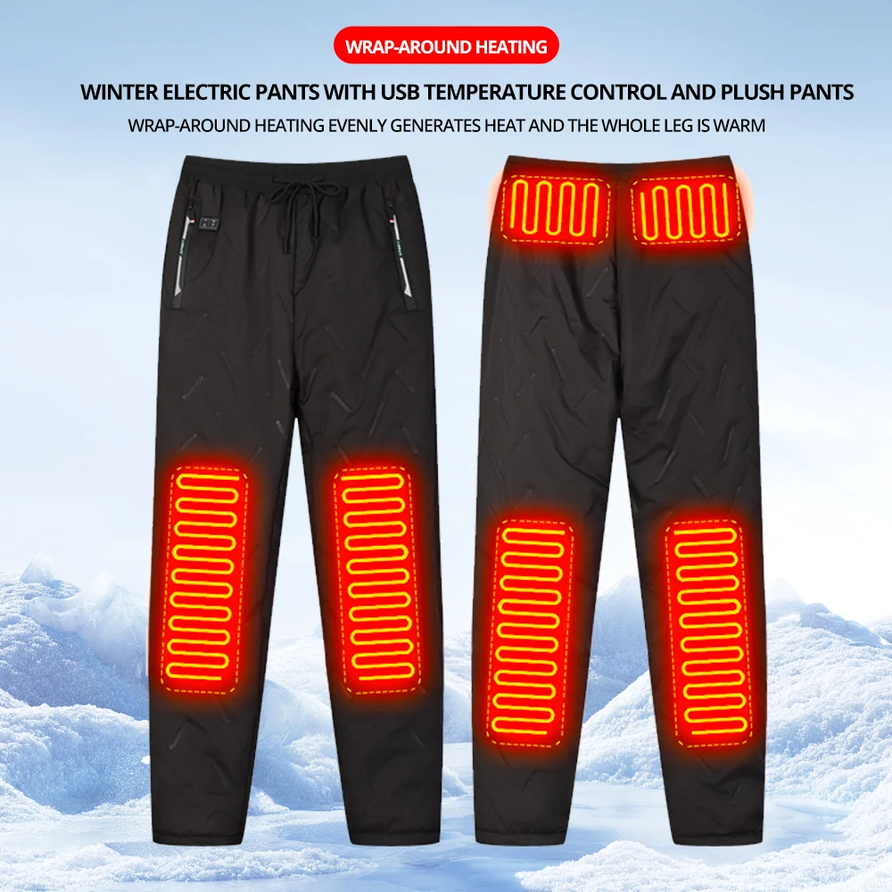 

Electric Heated Pants For Men Women 10 Heating Zones USB Power Fast Heating Thermal Pants Heated Trousers Winter Outdoor Snow