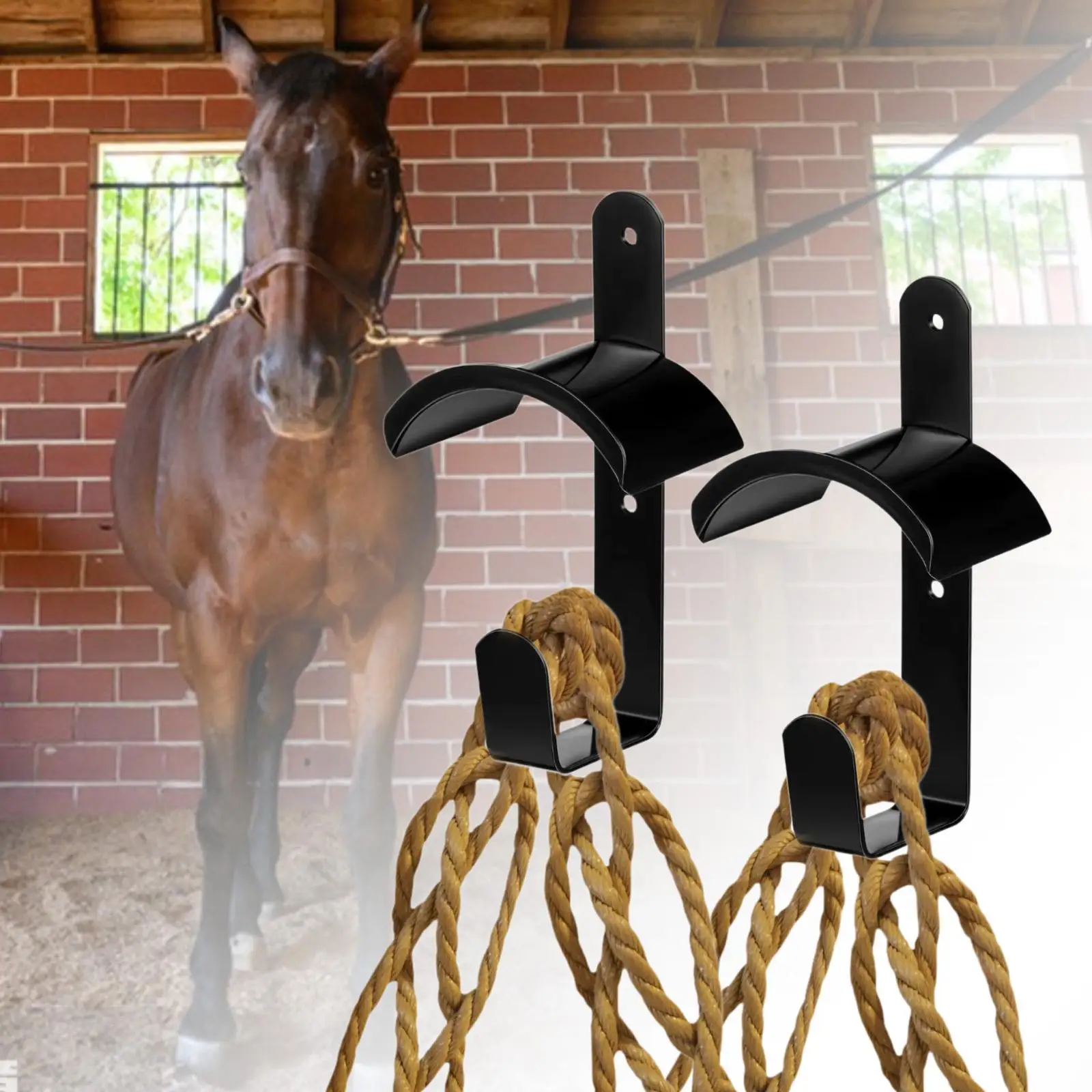 2 Pieces Horse Bridle Hooks Equestrian Equipment Wall Mounted Bridle Hooks for Tack Room Bridle Holders Horse Stall Bridle Hooks