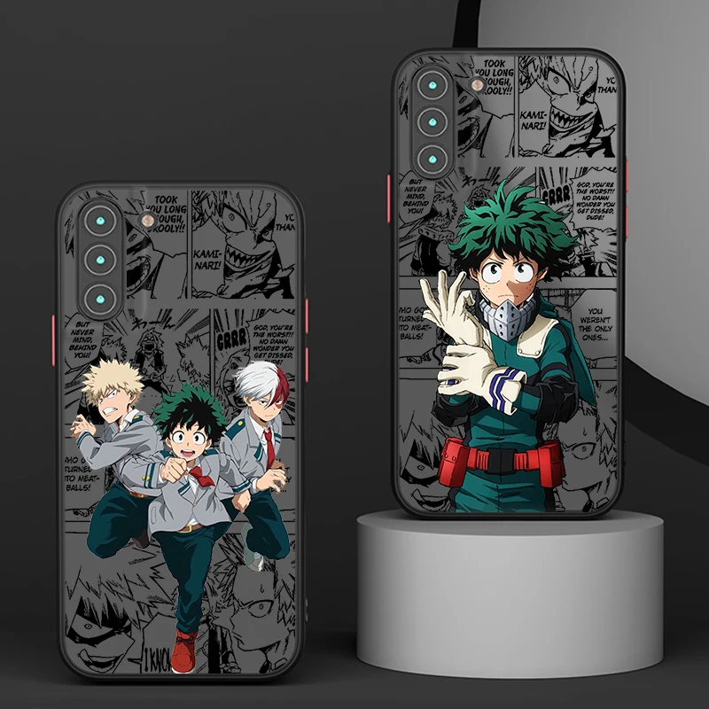 My Hero Academia Midoriya Izuku For Samsung S24 S23 S22 S21 Ultra S20 FE Note 20 Lite Plus Frosted Translucent Phone Case