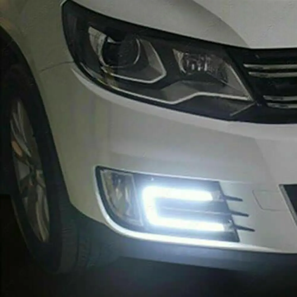 1 Pair U Shape Super White LED Car Daytime Running Light for Front Bumper Driving Fog Lamp with Modern Appearance