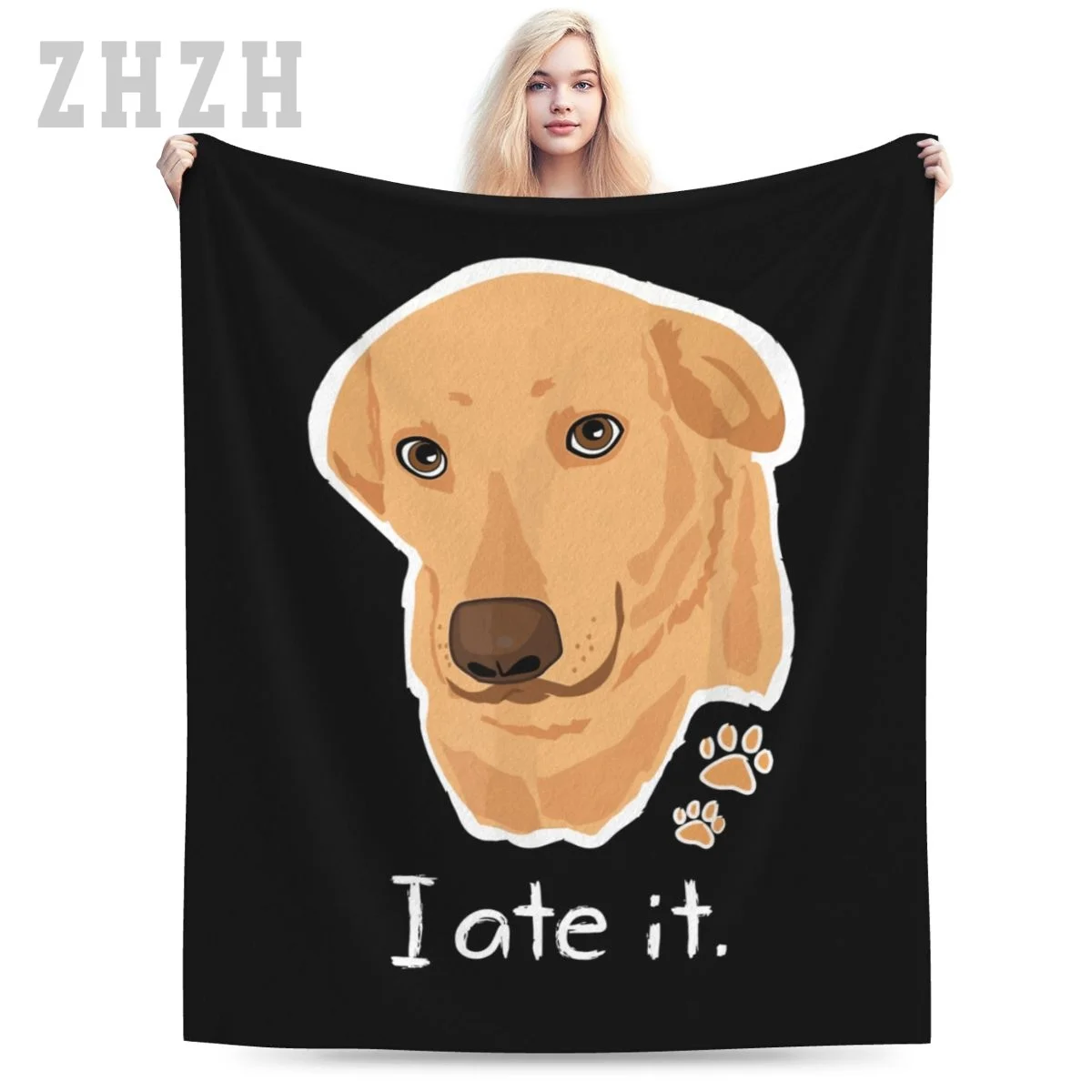 Blanket Cute Golden Yellow Lab Gifts Labrador Retriever Face Dog Labby Flannel Multifunction Camping Sofa Cover Keep Warm