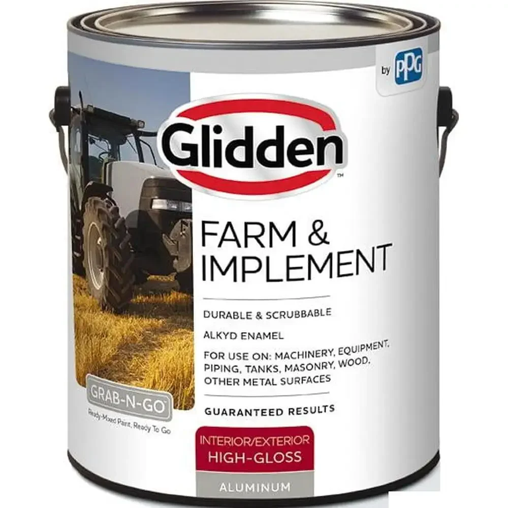 Aluminum High Gloss Farm & Implement Paint Durable Alkyd Enamel Formula 1 Gallon Ready-mixed Interior/Exterior Metal Finish