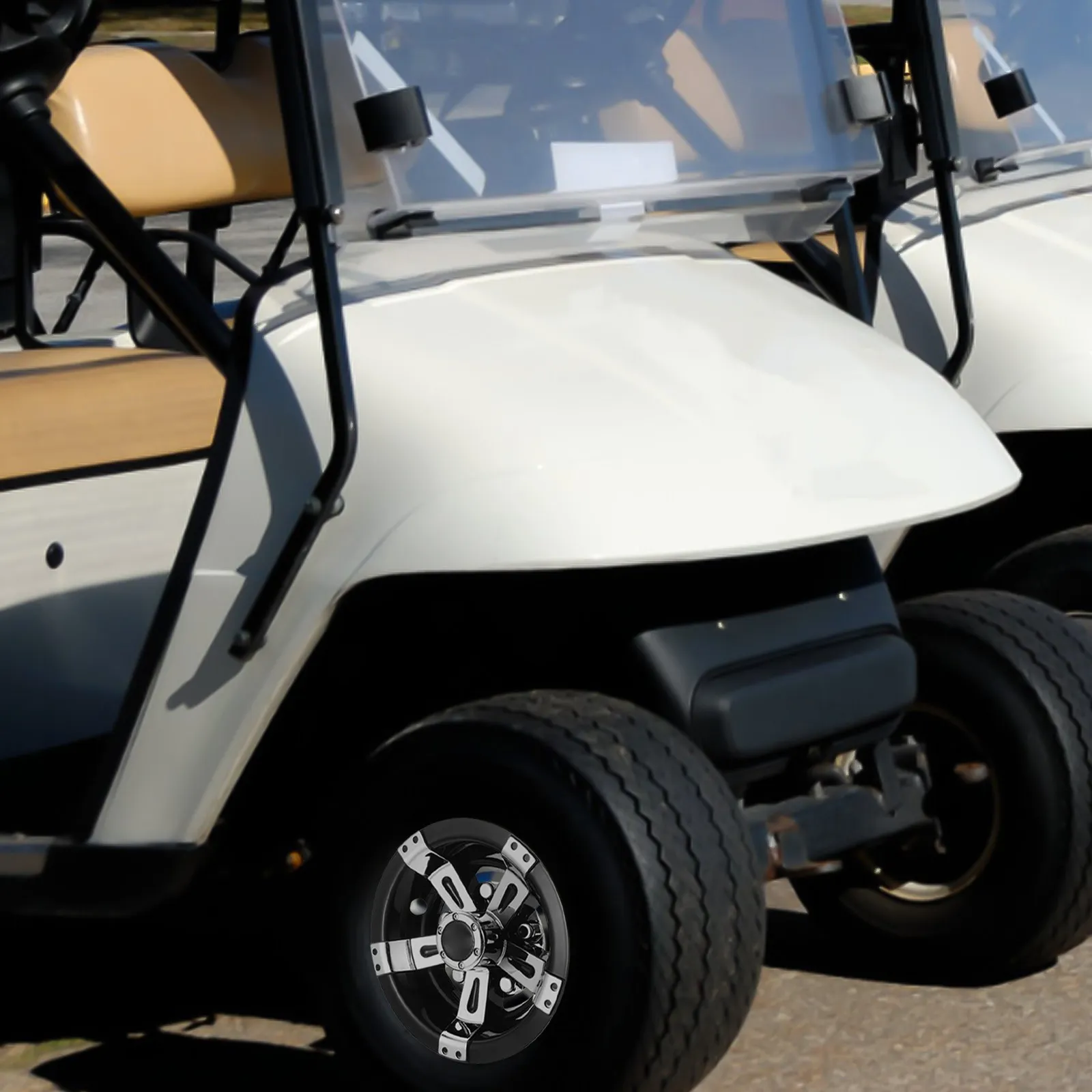 

Universal Wheel Cap 8 Inch Golf Cart Black White Plastic Rim Gold Cart Hub Covers Sleek Rim Covers Longlasting