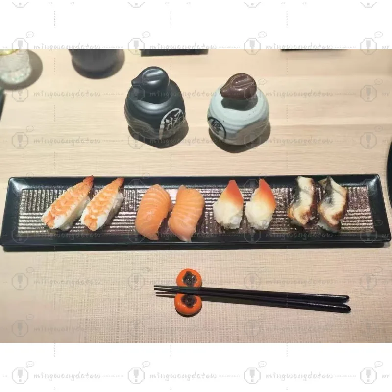 Long Shaped Ceramic Serving Plate Japanese Tableware for Sushi Yakiniku Kaiseki Barbecue Home Restaurant Use