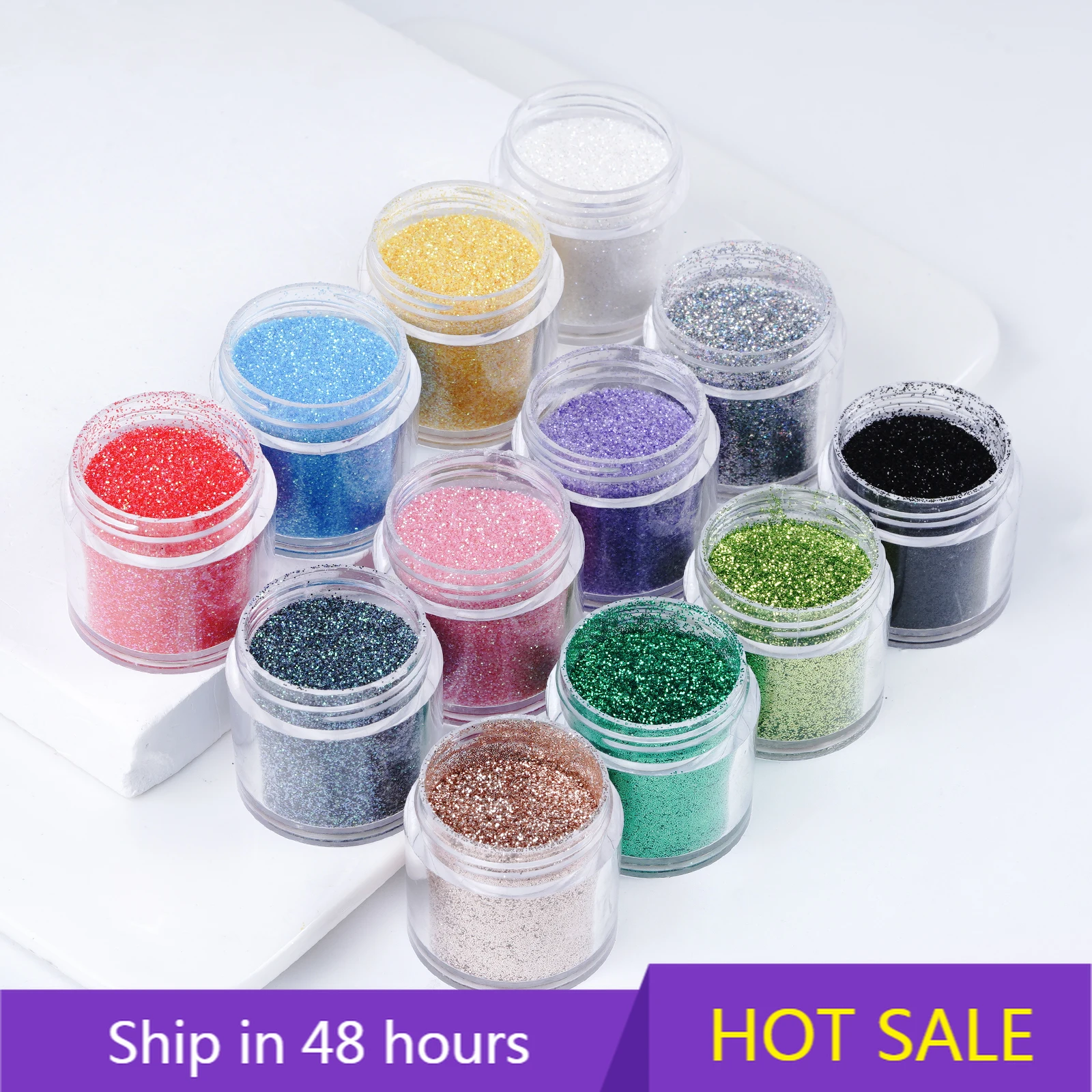

YTYIN Bling Rainbow Color Glitter Nail Art Decoration Colorful Sequins Glitter Pigment Nail Powder Shine Powder