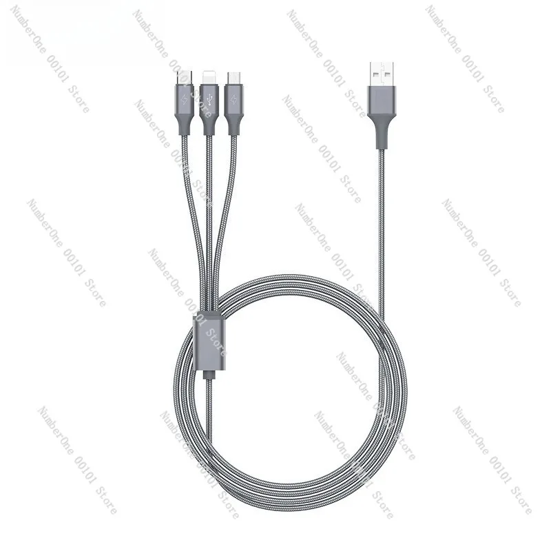 Three-in-One Fast Charging Cable with Type-C/Lightning/Micro Interfaces,One Cable for Multiple Devices,Suitable for Phone,Tablet