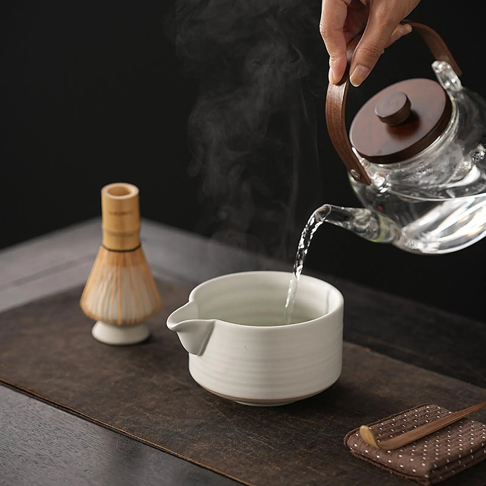 Cuenco de Matcha, regalo de cuenco de Matcha tradicional, cuenco de té de porcelana tradicional hecho a mano para principiantes, preparación de Matcha japonesa