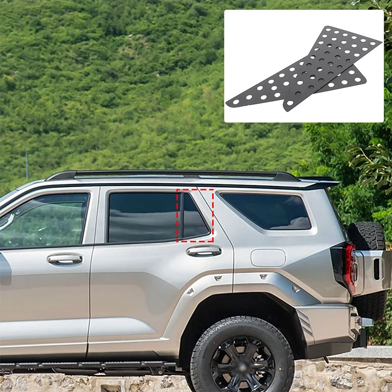 

For Great Wall Tank 400 2023+ Aluminum Alloy Black Car rear triangle window honeycomb board decoration sticker car accessories