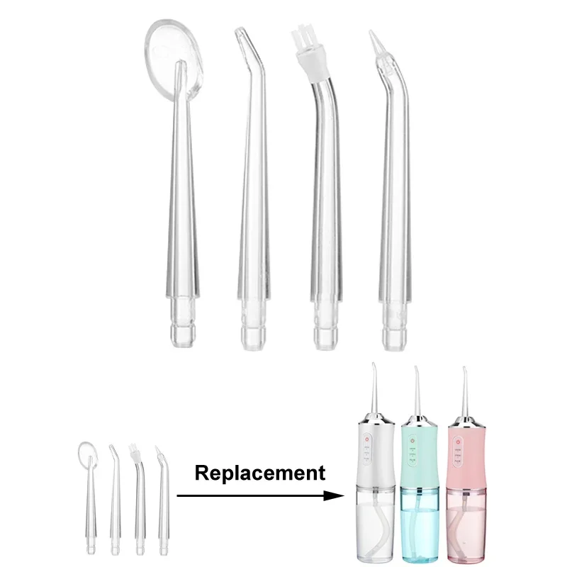 4 unids/set de boquillas dentales bucales reemplazables, boquillas de irrigador para chorro de agua Dental, recogedor de agua, enjuague bucal, reemplazos de hilo dental