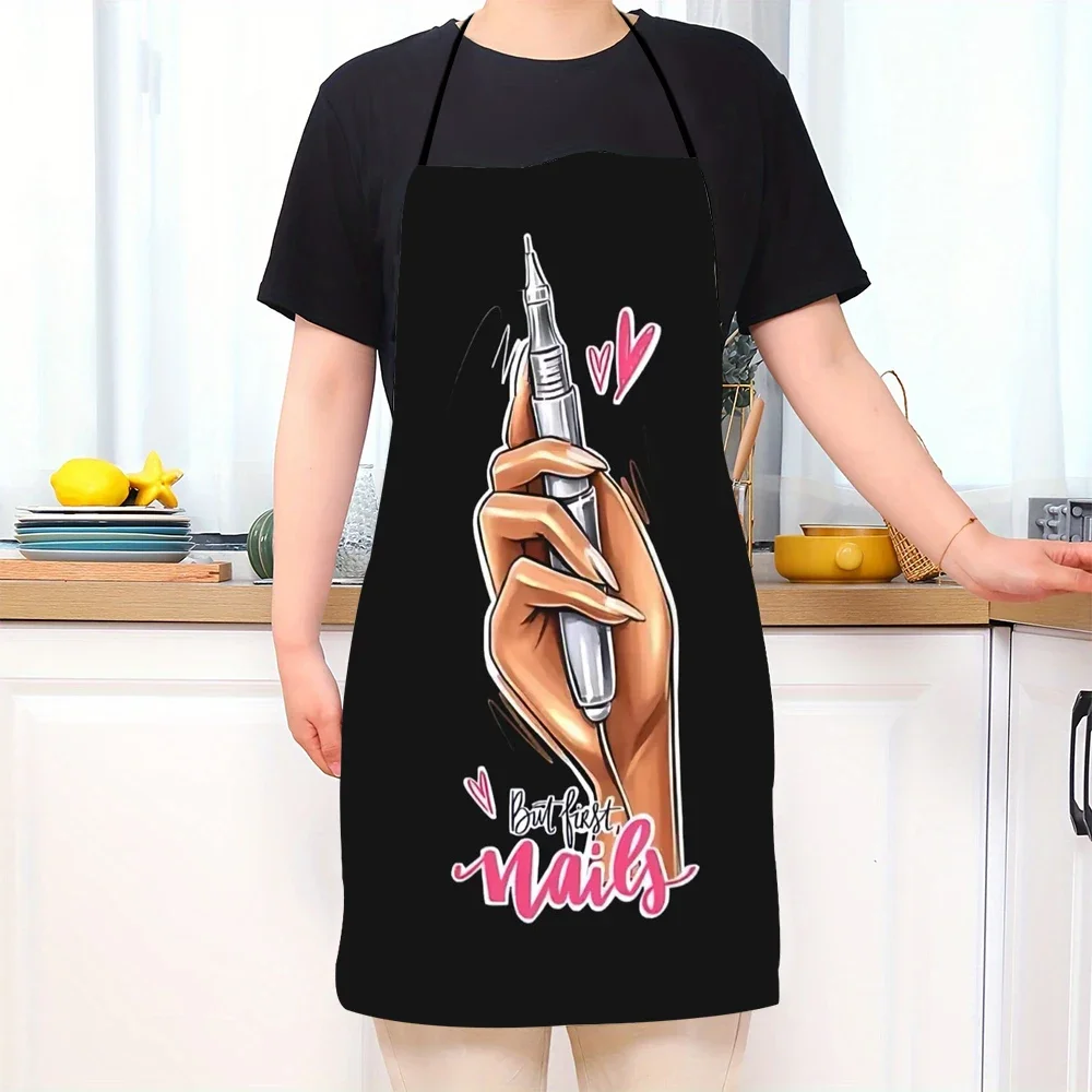 مخصص مريلة طلاء الأظافر هو قوي المئزر للرجال النساء الكبار الشيف الطبخ المطبخ طلاء الأظافر Tablier المطبخ اللوحة 50*70 سنتيمتر #4